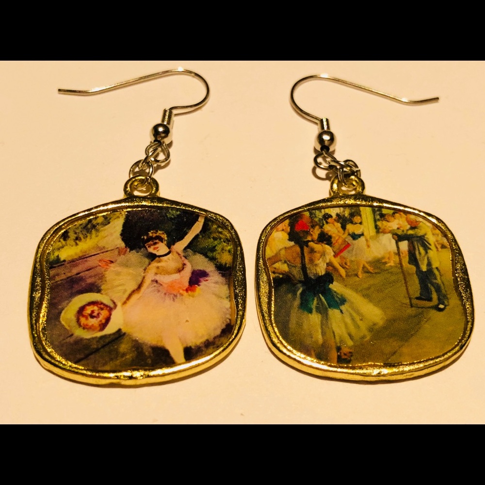 Degas’ Dancing Dreams Ballet Painting Art Earrings
